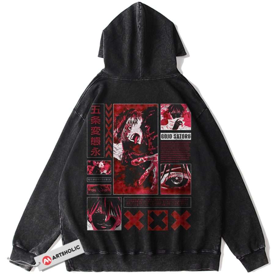 Alternative view of Satoru Gojo Hoodie, Jujutsu Kaisen Hoodie, Anime Hoodie, Vintage Hoodie