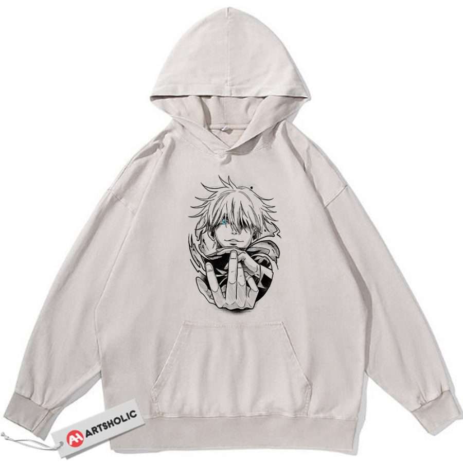 Alternative view of Satoru Gojo Hoodie, Jujutsu Kaisen Hoodie, Anime Hoodie, Vintage Hoodie