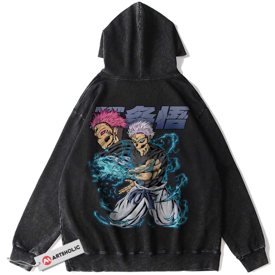 Alternative view of Satoru Gojo Hoodie, Sukuna Hoodie, Jujutsu Kaisen Hoodie, Anime Hoodie, Vintage Hoodie