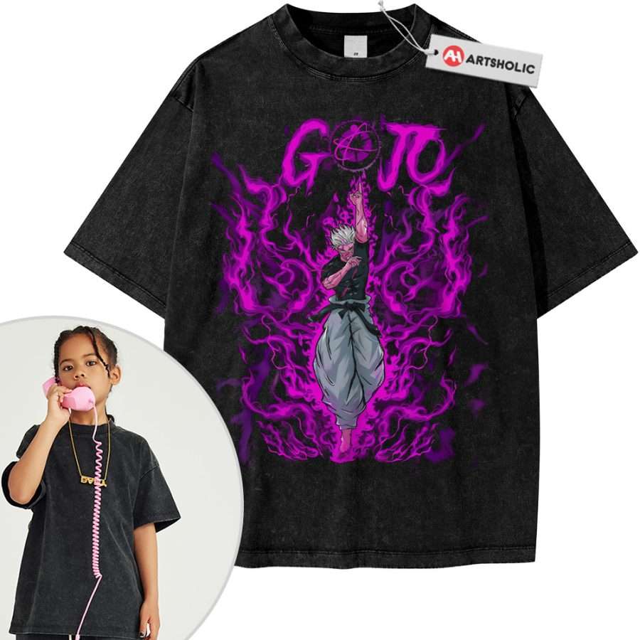 Alternative view of Satoru Gojo Shirt For Kids, Jujutsu Kaisen Shirt For Kids, Anime Shirt For Kids, Vintage T-Shirt For Kids
