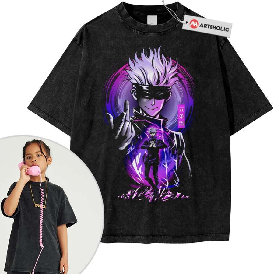 Alternative view of Satoru Gojo Shirt For Kids, Jujutsu Kaisen Shirt For Kids, Anime Shirt For Kids, Vintage Tee For Kids