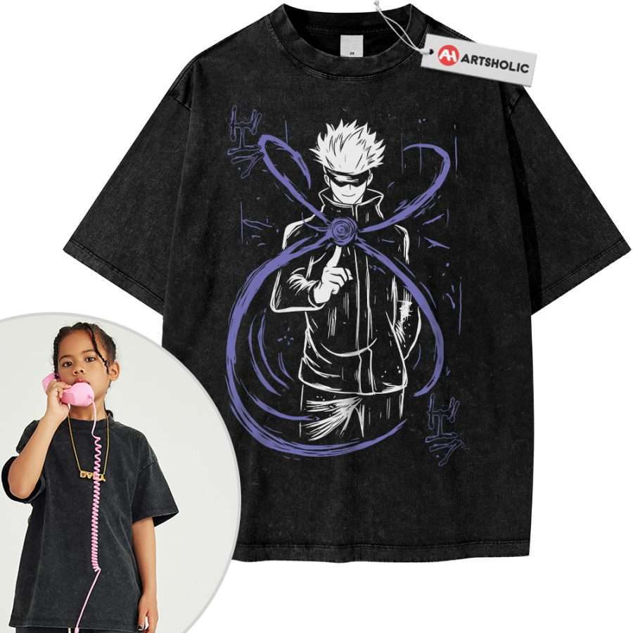 Alternative view of Satoru Gojo Shirt For Kids, Jujutsu Kaisen Shirt For Kids, Anime Shirt For Kids, Vintage Tee For Kids