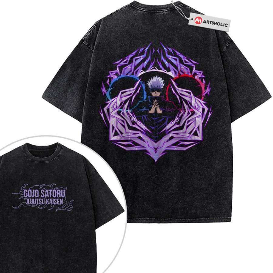Alternative view of Satoru Gojo Shirt, Jujutsu Kaisen Shirt, Anime Shirt, Vintage T-Shirt 2-Sided