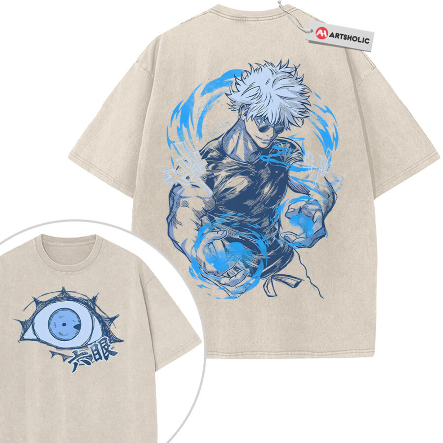 Alternative view of Satoru Gojo Shirt, Jujutsu Kaisen Shirt, Anime Shirt, Vintage T-Shirt 2-Sided