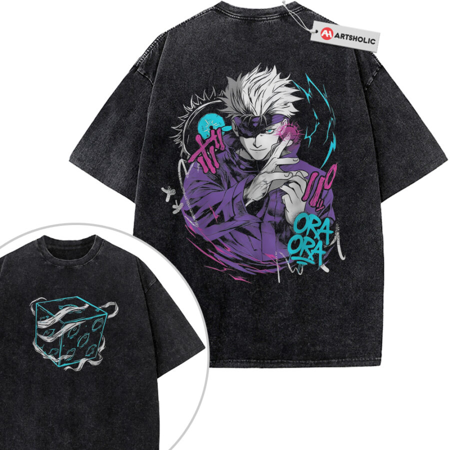 Alternative view of Satoru Gojo Shirt, Jujutsu Kaisen Shirt, Anime Shirt, Vintage T-Shirt 2-Sided