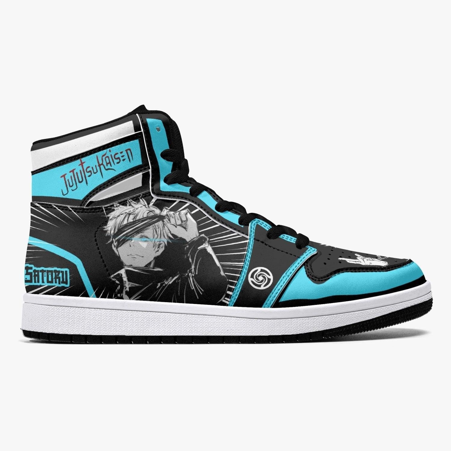 Alternative view of Satoru Gojo Sorcery Fight V2 Custom Sneaker Mid 1 Basketball Shoes - Otaku Hall