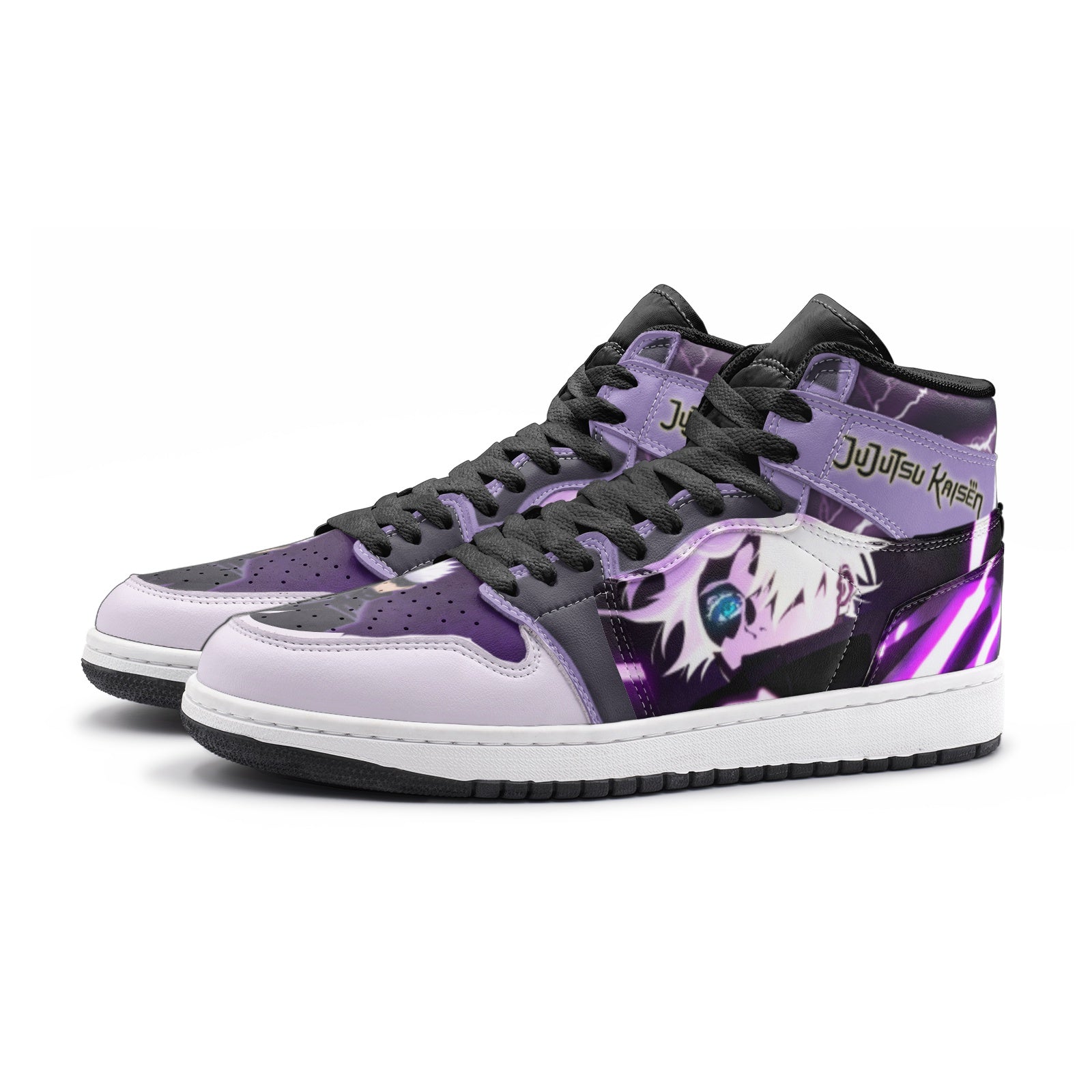 Alternative view of Satoru Gojo Sorcery Fight V3 Custom Sneaker Mid 1 Basketball Shoes - Otaku Hall