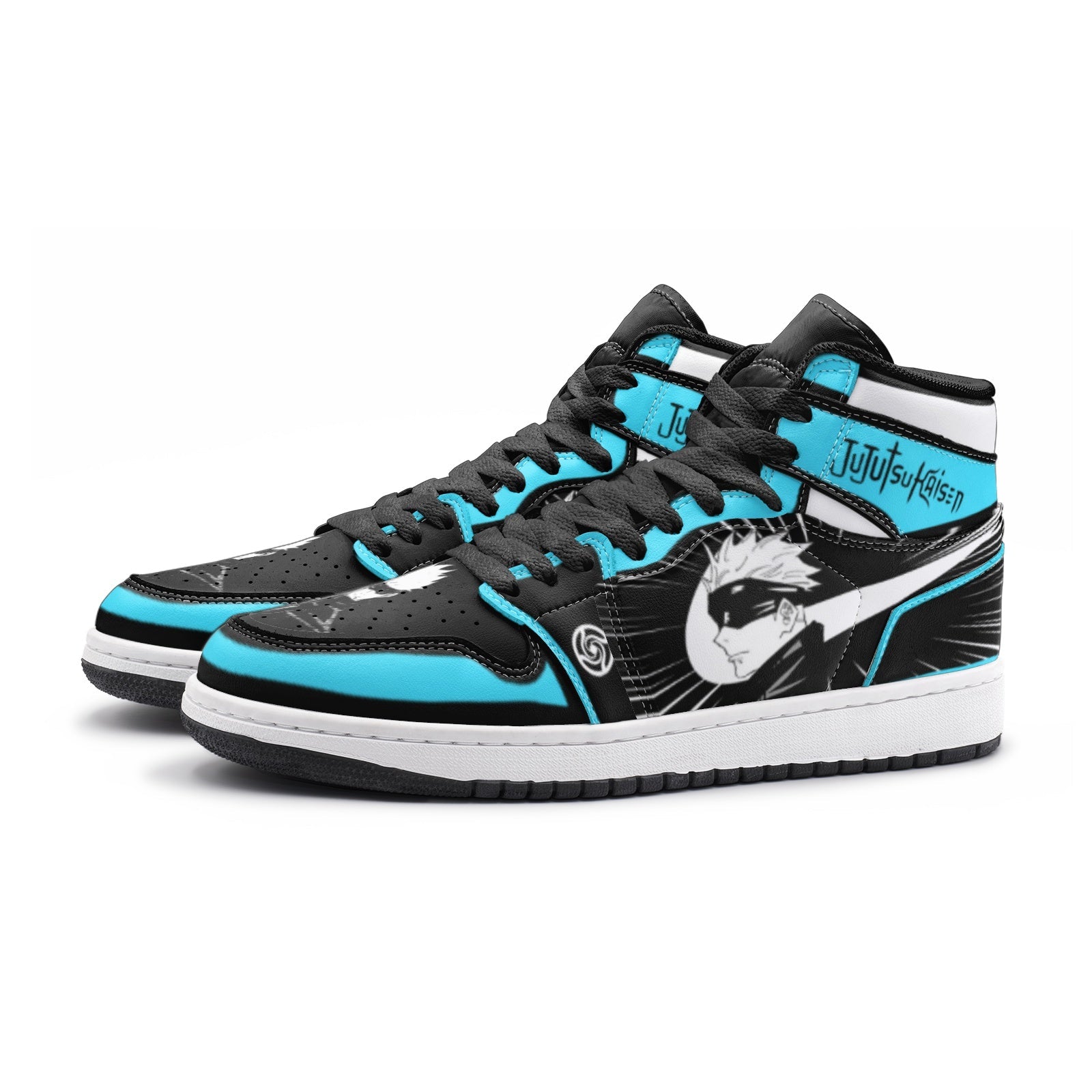 Alternative view of Satoru Gojo Sorcery Fight V4 Custom Sneaker Mid 1 Basketball Shoes - Otaku Hall