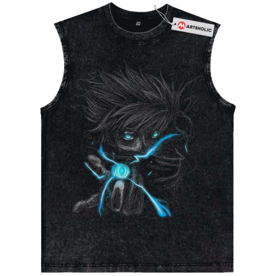 Alternative view of Satoru Gojo Tank Top, Jujutsu Kaisen Tank Top, Anime Tank Top, Vintage Tank Top