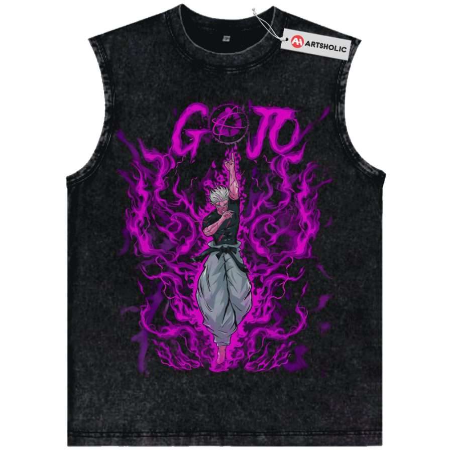 Alternative view of Satoru Gojo Tank Top, Jujutsu Kaisen Tank Top, Anime Tank Top, Vintage Tank Top