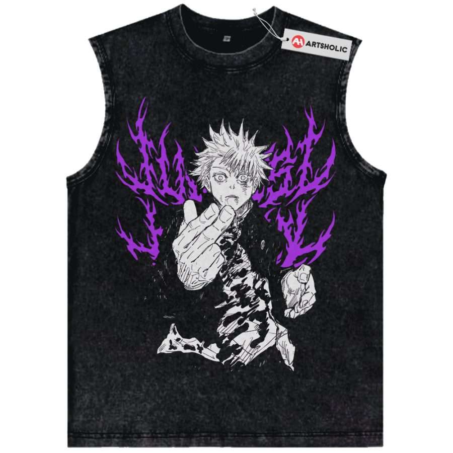 Alternative view of Satoru Gojo Tank Top, Jujutsu Kaisen Tank Top, Anime Tank Top, Vintage Tank Top