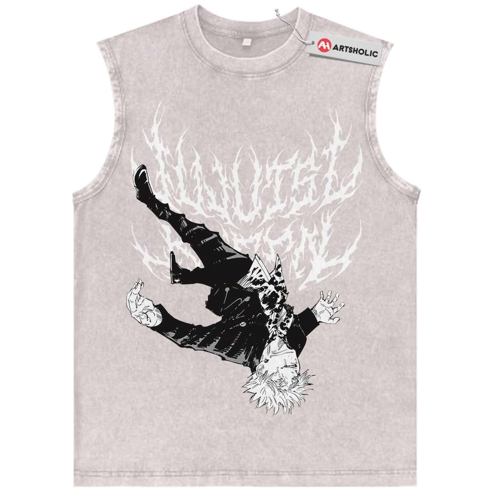 Alternative view of Satoru Gojo Tank Top, Jujutsu Kaisen Tank Top, Anime Tank Top, Vintage Tank Top