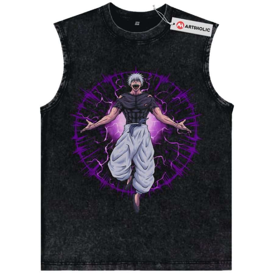 Alternative view of Satoru Gojo Tank Top, Jujutsu Kaisen Tank Top, Anime Tank Top, Vintage Tank Top