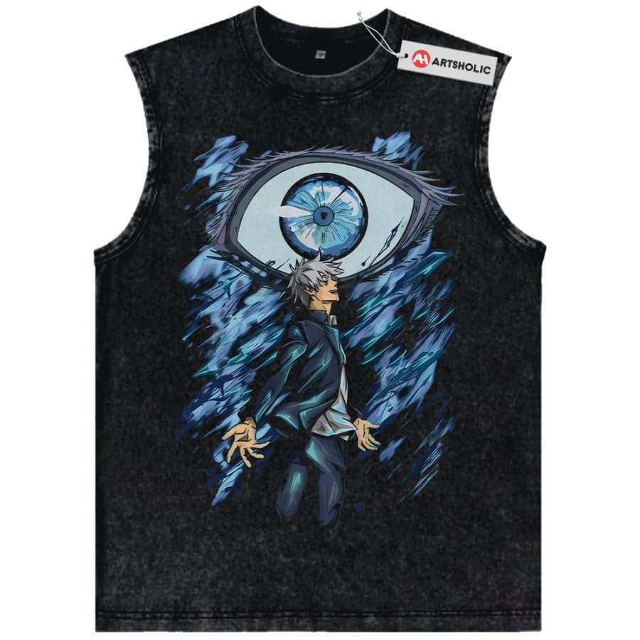 Alternative view of Satoru Gojo Tank Top, Jujutsu Kaisen Tank Top, Anime Tank Top, Vintage Tank Top