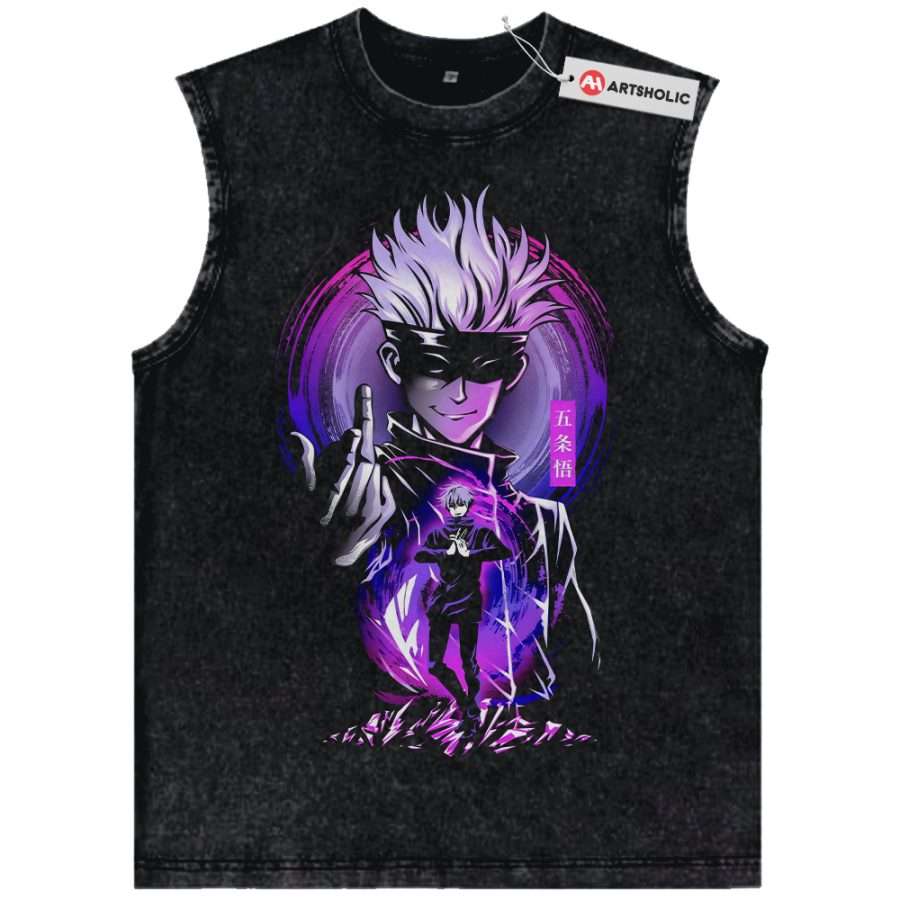 Alternative view of Satoru Gojo Tank Top, Jujutsu Kaisen Tank Top, Anime Tank Top, Vintage Tank Top