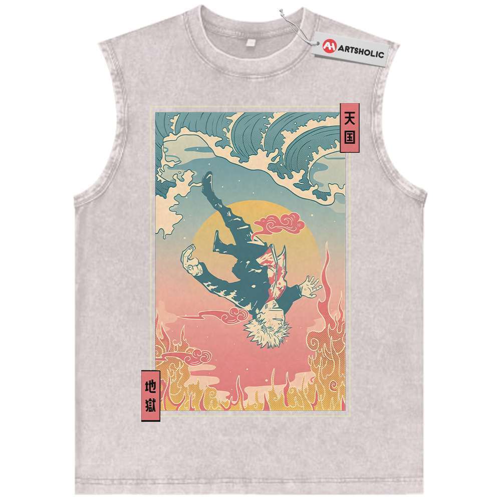 Alternative view of Satoru Gojo Tank Top, Jujutsu Kaisen Tank Top, Anime Tank Top, Vintage Tank Top
