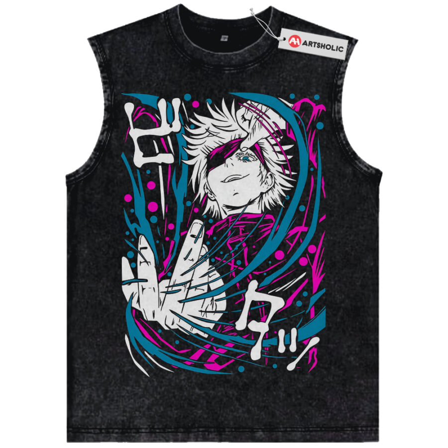 Alternative view of Satoru Gojo Tank Top, Jujutsu Kaisen Tank Top, Anime Tank Top, Vintage Tank Top