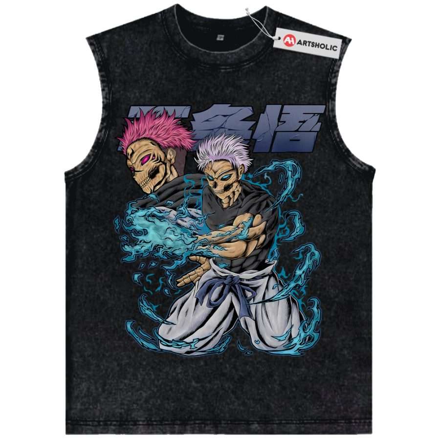 Alternative view of Satoru Gojo Tank Top, Sukuna Tank Top, Jujutsu Kaisen Tank Top, Anime Tank Top, Vintage Tank Top