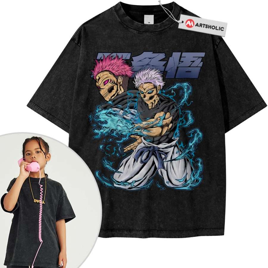 Alternative view of Satoru Gojo Tee For Kids, Sukuna Tee For Kids, Jujutsu Kaisen Tee For Kids, Anime Tee For Kids, Vintage Tee For Kids