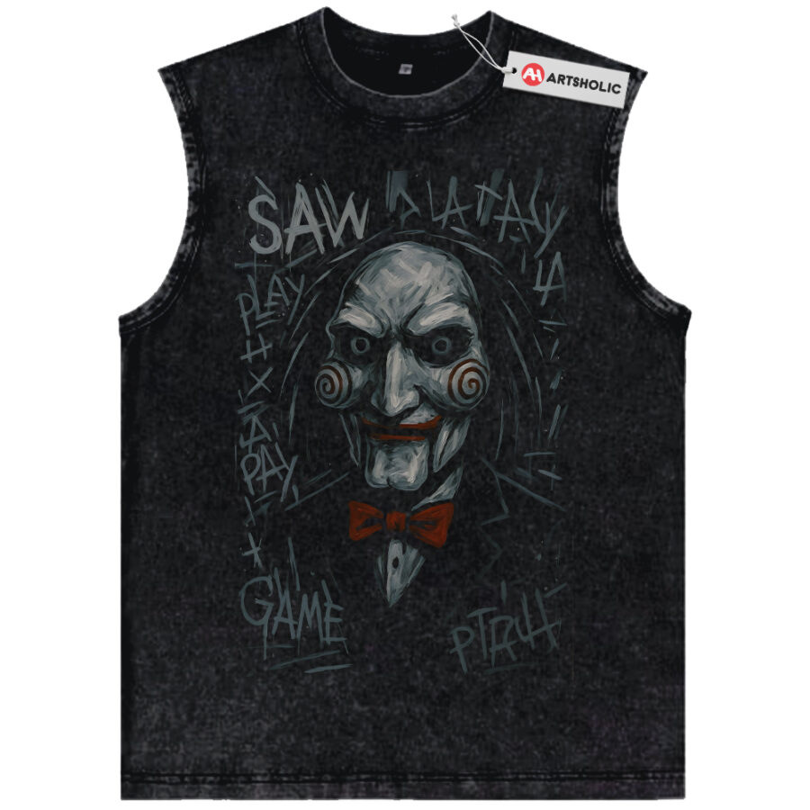 Alternative view of Saw Tank Top, Halloween Tank Top, Vintage Tank Top