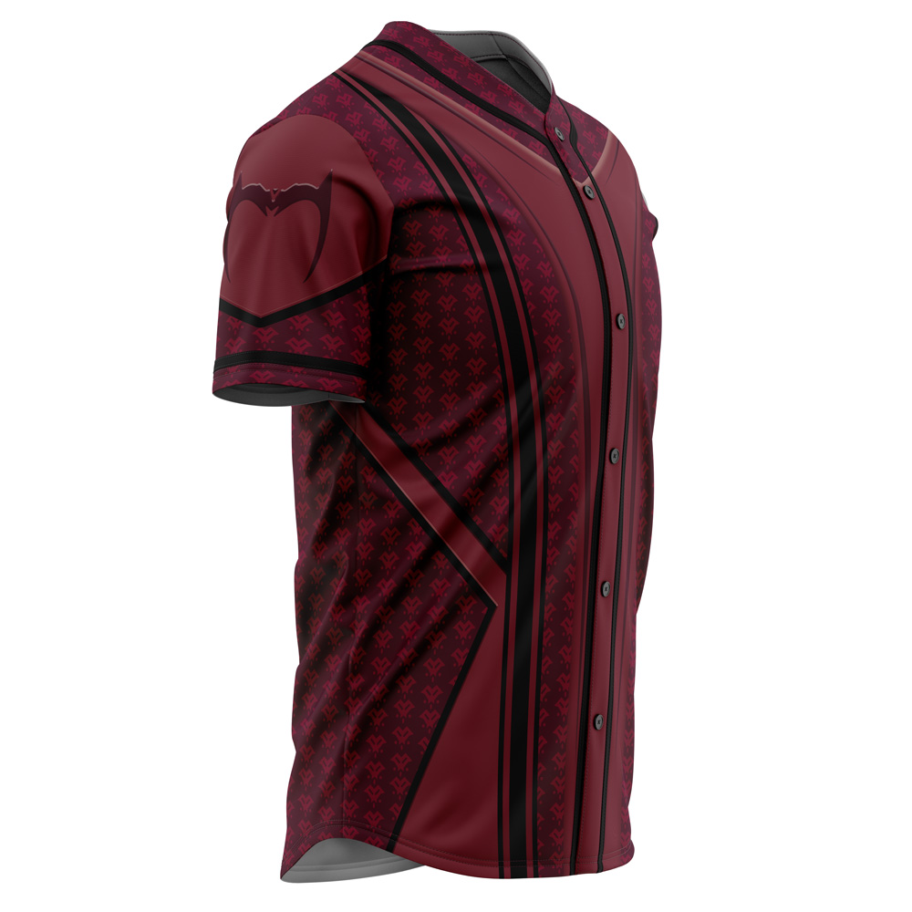 Alternative view of Scarlet Witch Cosplay Marvel Custom Baseball Jersey - Otaku Hall