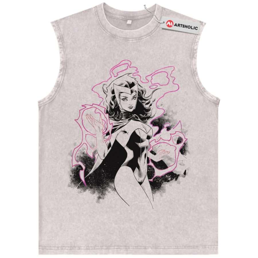 Alternative view of Scarlet Witch Tank Top, Wanda Maximoff Tank Top, Marvel Comics Tank Top, Vintage Tank Top
