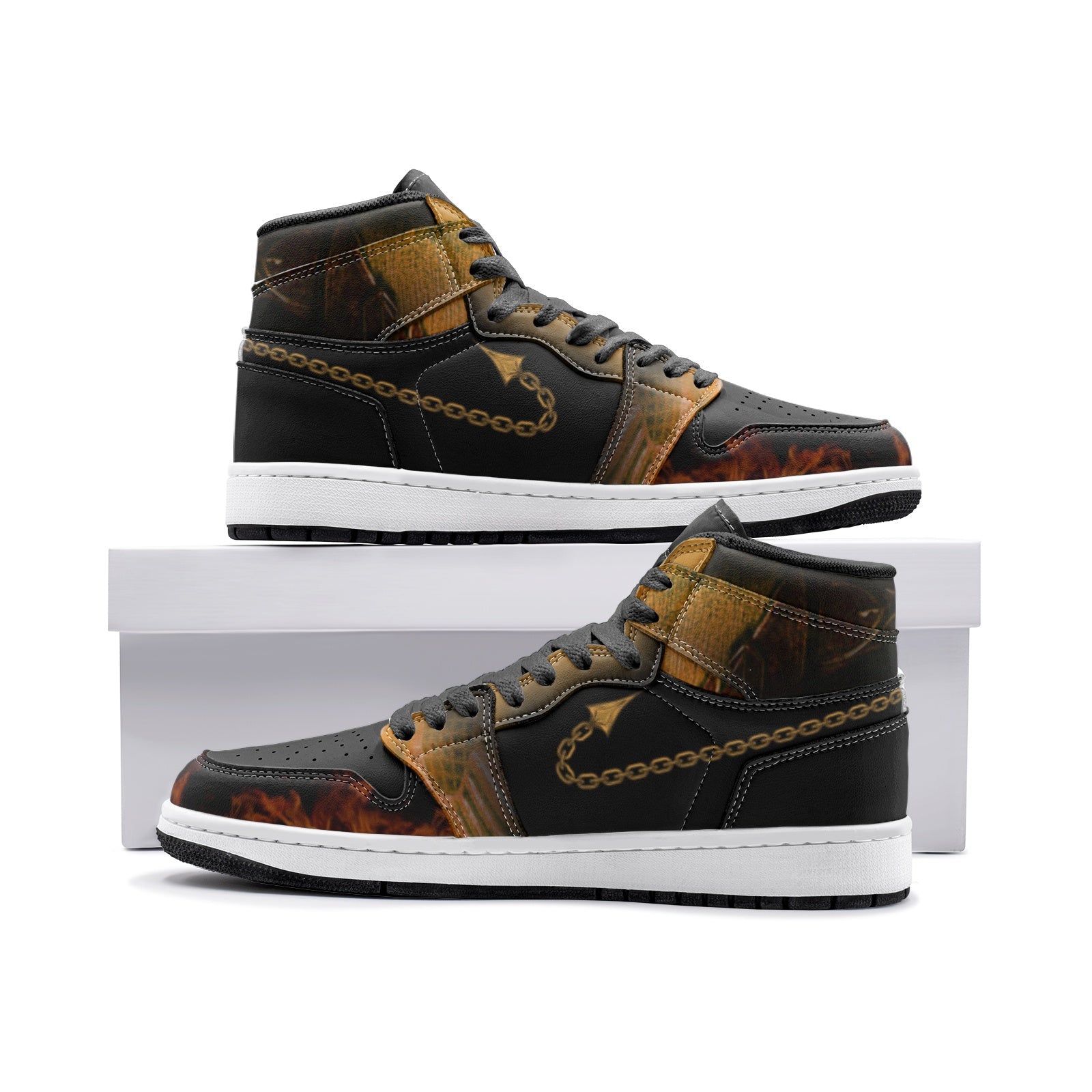 Scorpion Mortal Kombat Custom Sneaker Mid 1 Basketball Shoes - Otaku Hall