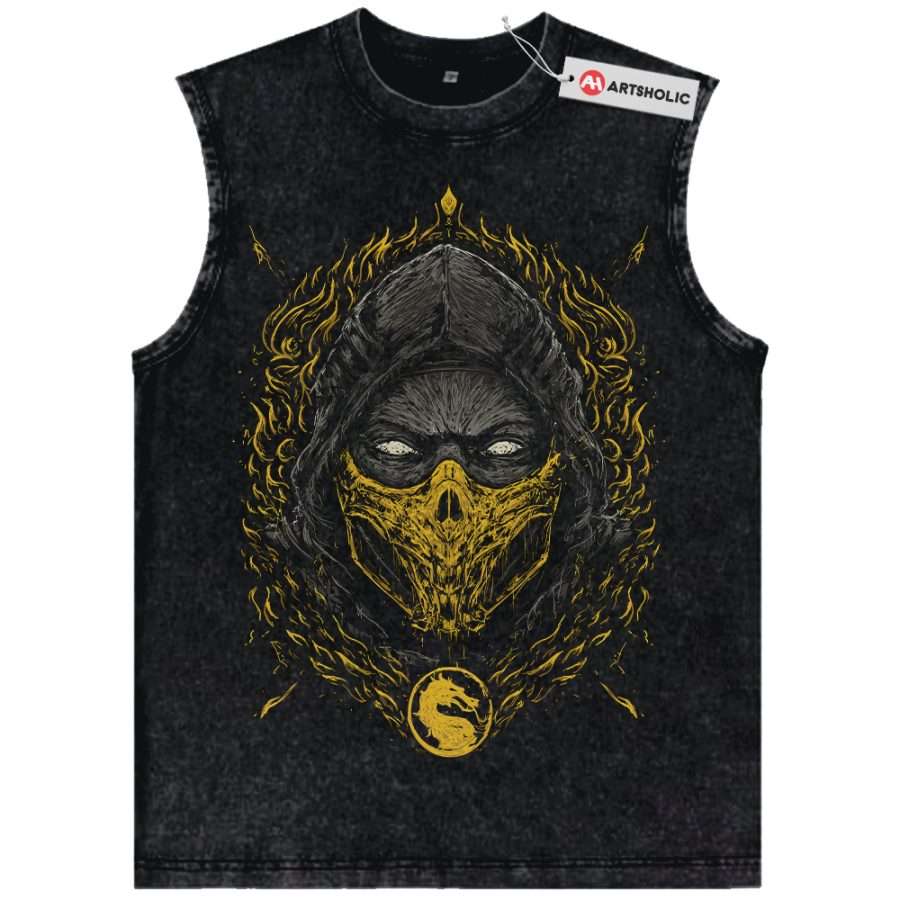 Alternative view of Scorpion Tank Top, Mortal Kombat Tank Top, Game Tank Top, Vintage Tank Top