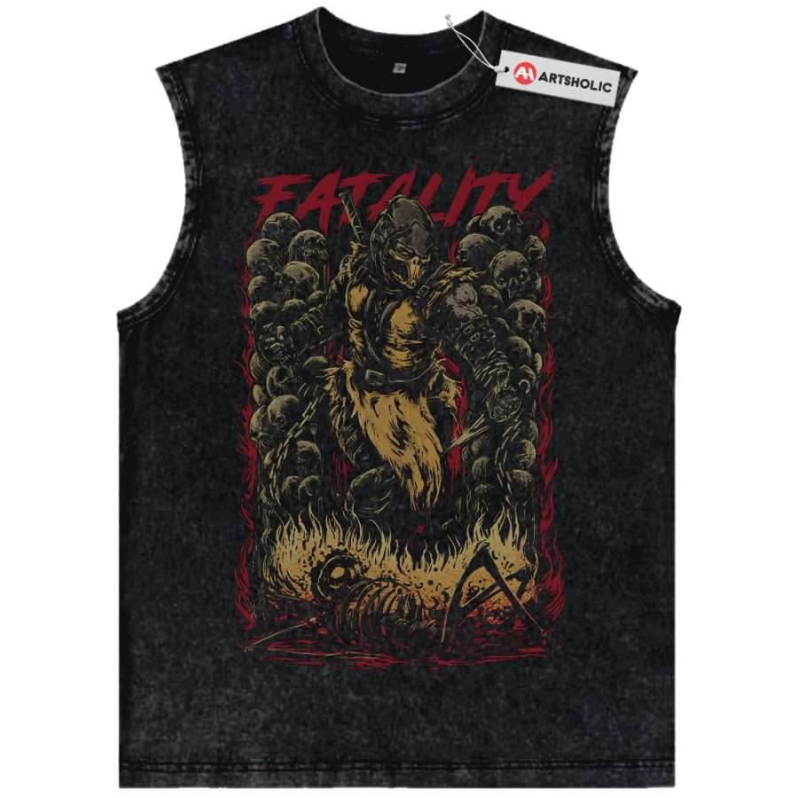 Alternative view of Scorpion Tank Top, Mortal Kombat Tank Top, Game Tank Top, Vintage Tank Top