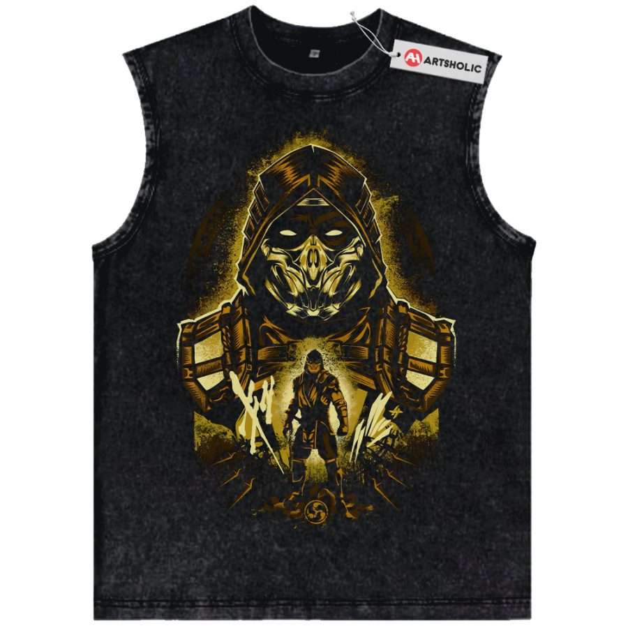 Alternative view of Scorpion Tank Top, Mortal Kombat Tank Top, Game Tank Top, Vintage Tank Top