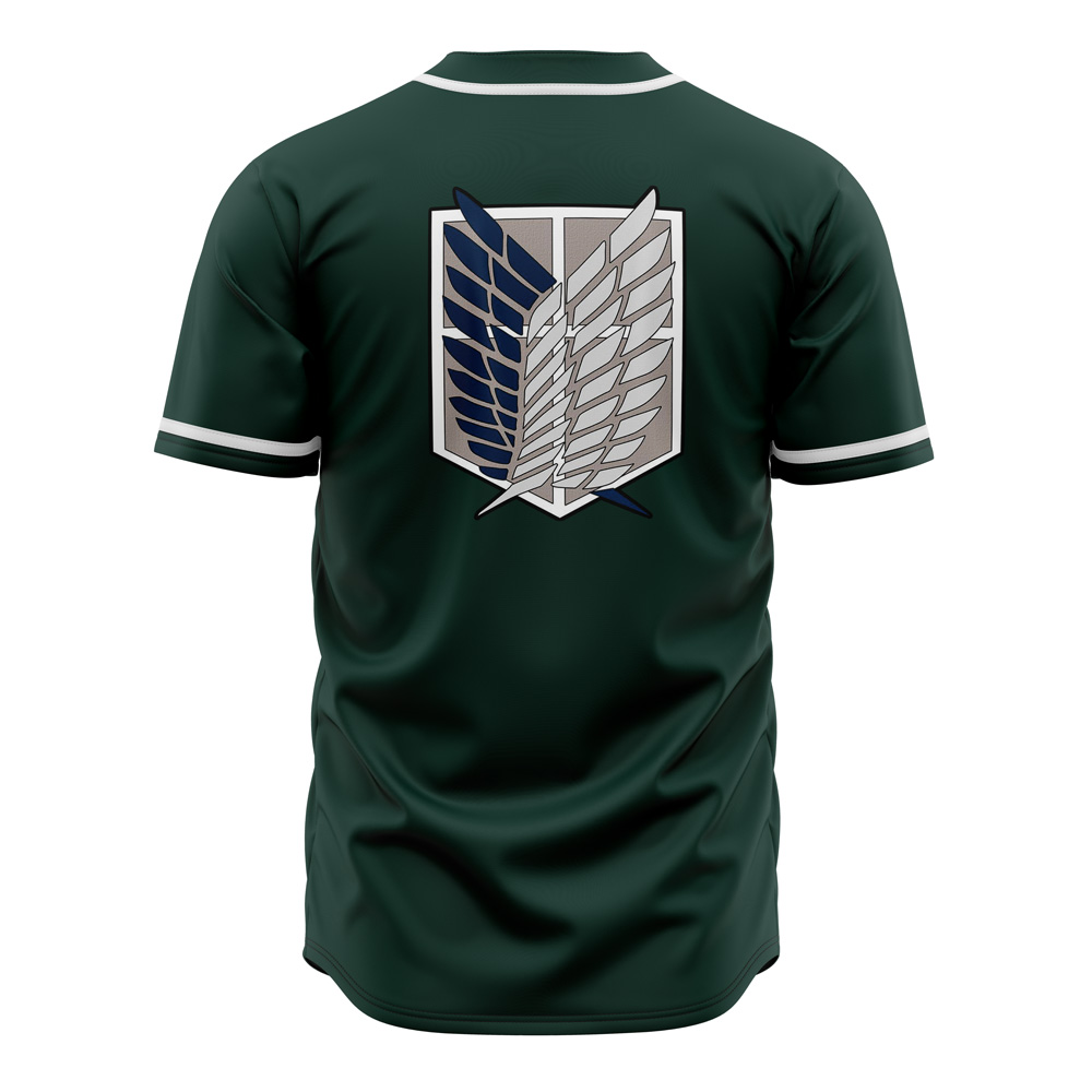 Alternative view of Scouting Regiment Attack on Titan Custom Baseball Jersey - Otaku Hall