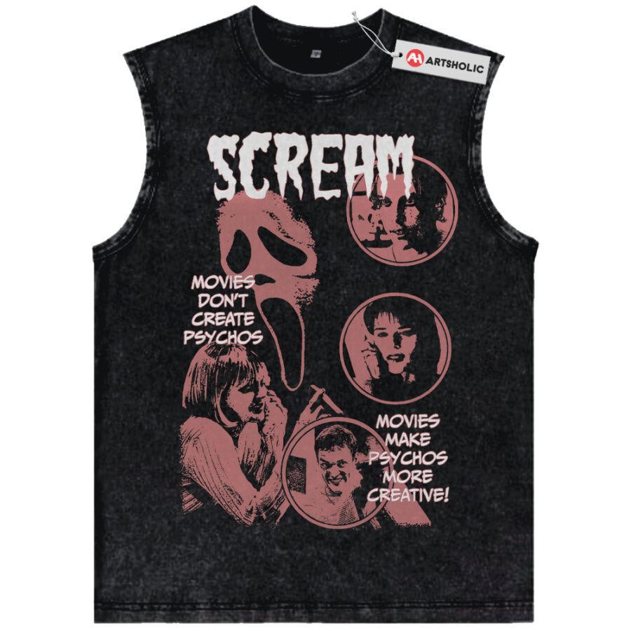 Alternative view of Scream Tank Top, Halloween Tank Top, Horror Movie Tank Top, Vintage Tank Top
