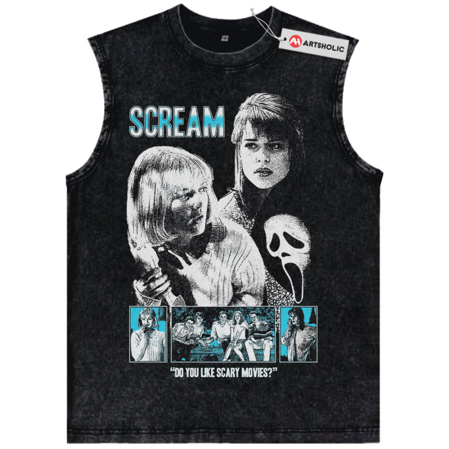 Alternative view of Scream Tank Top, Halloween Tank Top, Horror Movie Tank Top, Vintage Tank Top