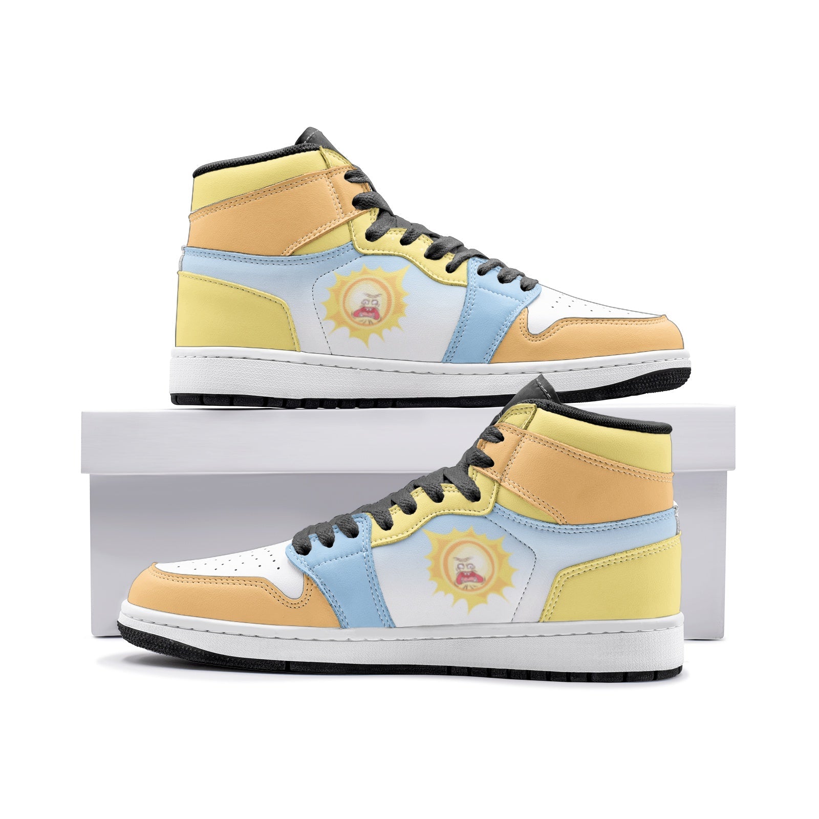 Screaming Sun Rick and Morty Custom Sneaker Mid 1 Basketball Shoes - Otaku Hall