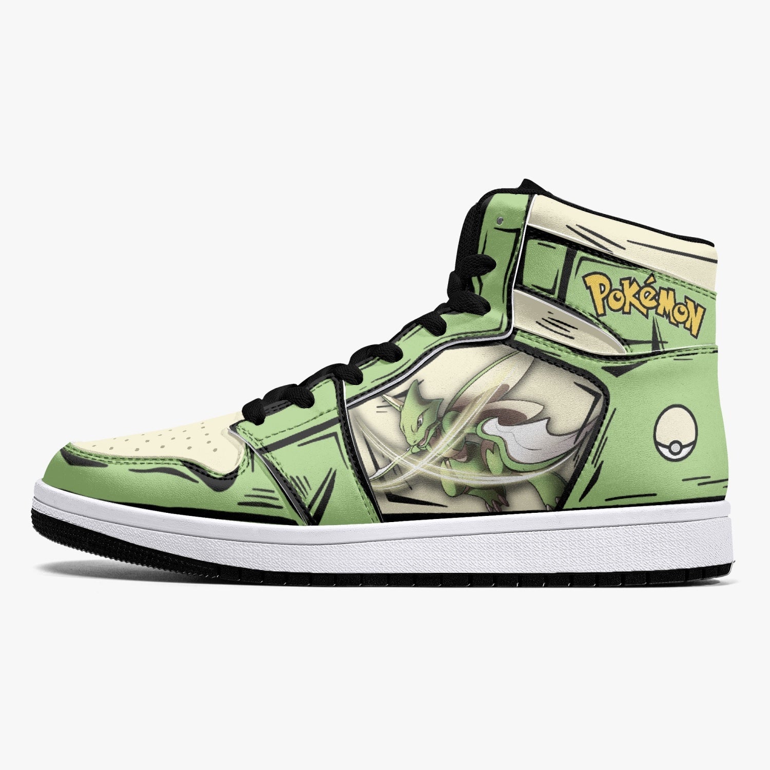 Alternative view of Scyther Pokemon Custom Sneaker Mid 1 Basketball Shoes - Otaku Hall