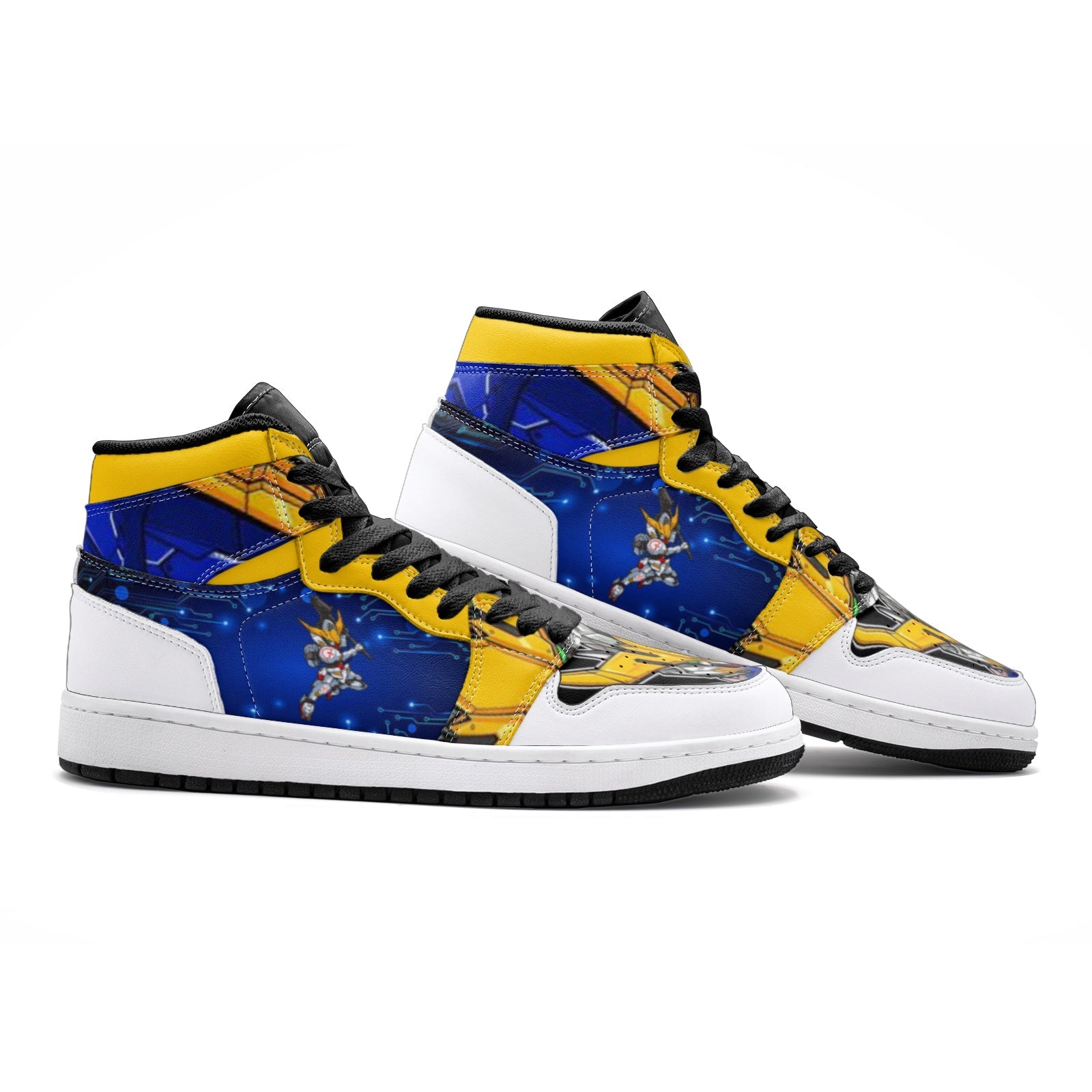 Alternative view of SD Barbatos Gundam Custom Sneaker Mid 1 Basketball Shoes - Otaku Hall