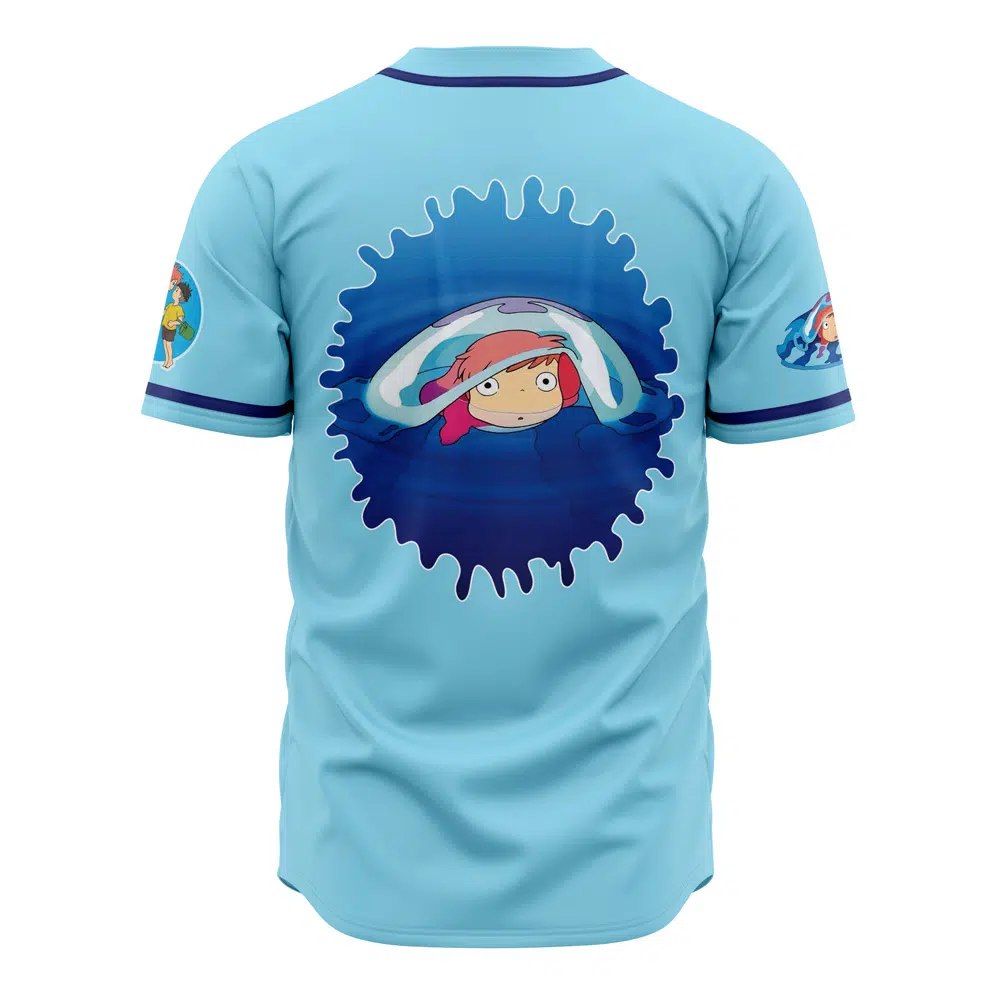 Alternative view of Sea Creatures Ponyo Studio Ghibli Baseball Jersey