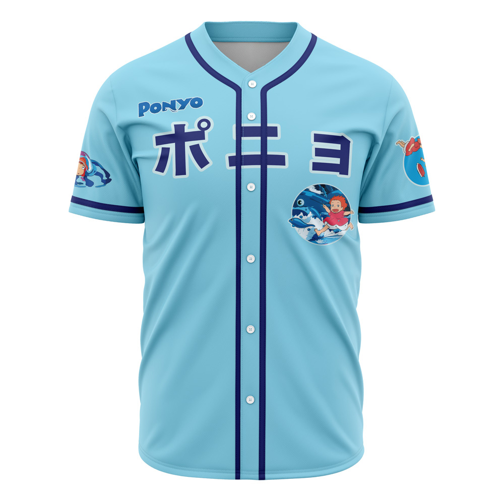 Sea Creatures Ponyo Studio Ghibli Custom Baseball Jersey - Otaku Hall