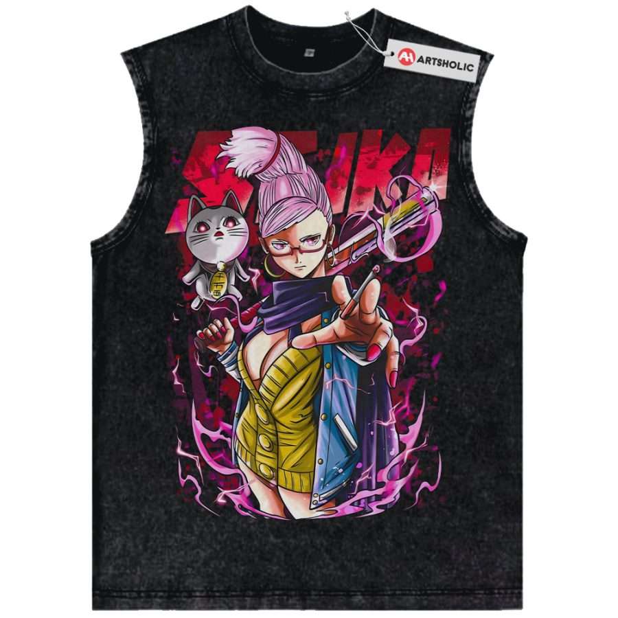 Alternative view of Seiko Ayase Tank Top, Dandadan Tank Top, Anime Tank Top, Vintage Tank Top