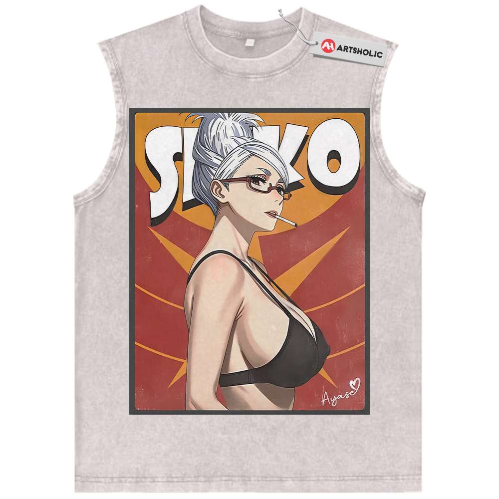 Alternative view of Seiko Ayase Tank Top, Dandadan Tank Top, Anime Tank Top, Vintage Tank Top