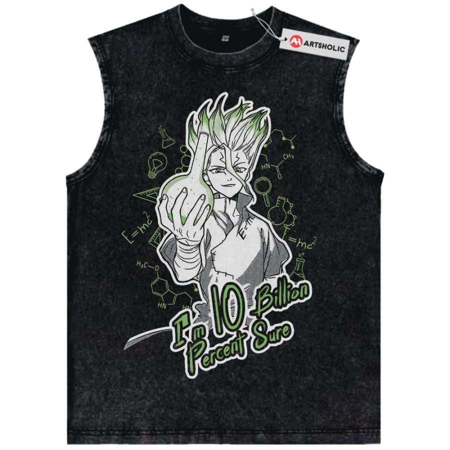 Alternative view of Senku Ishigami Tank Top, Dr Stone Tank Top, Anime Tank Top, Vintage Tank Top