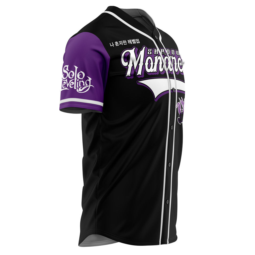 Alternative view of Shadow Monarchs God Solo Leveling Baseball Jersey