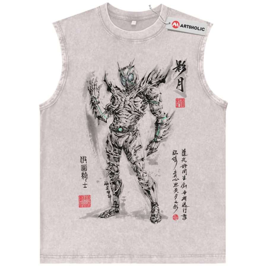 Alternative view of Shadow Moon Tank Top, Kamen Rider Tank Top, Anime Tank Top, Vintage Tank Top
