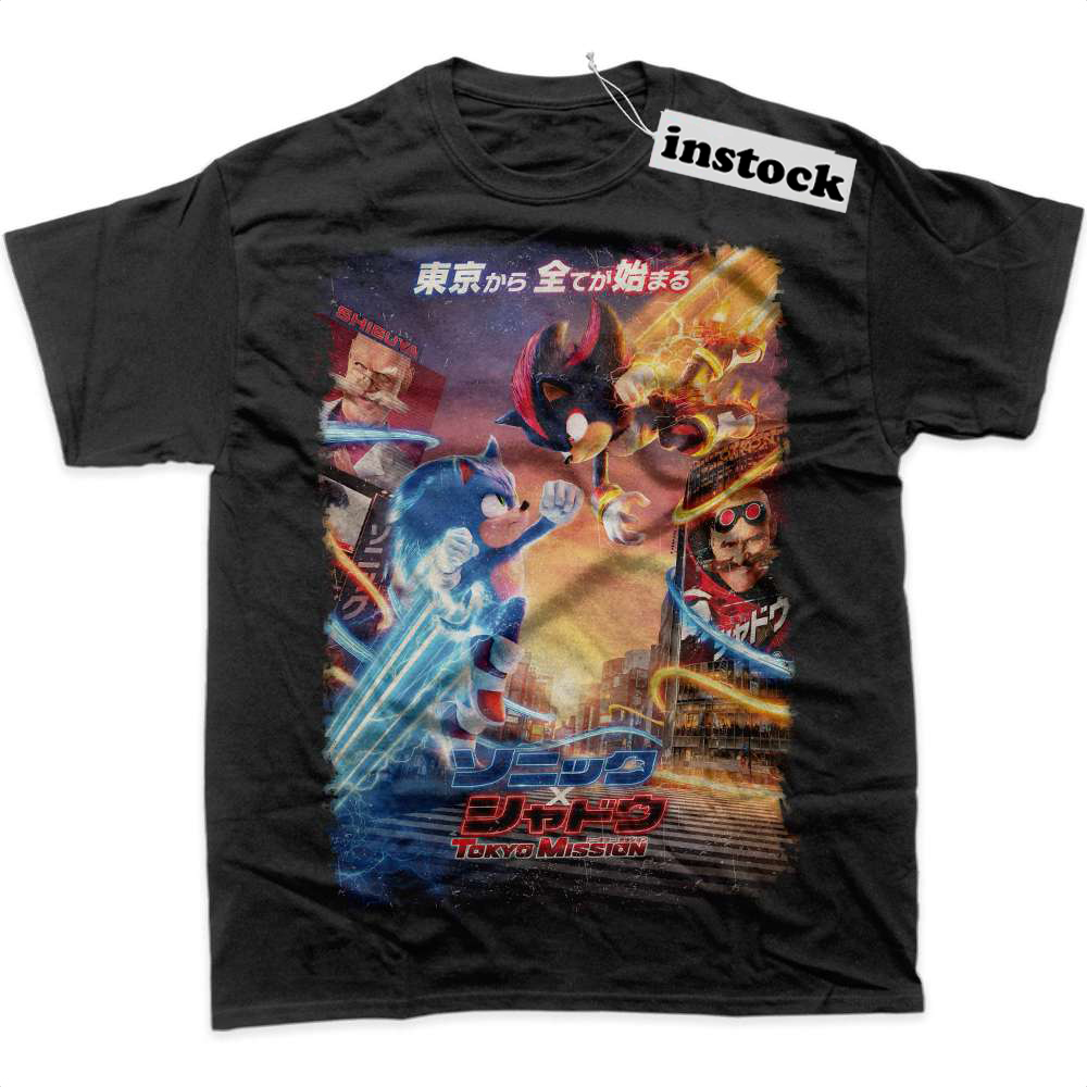 Shadow vs Sonic the Hedgehog Shirt, Animated Shirt, Graphic T-Shirt