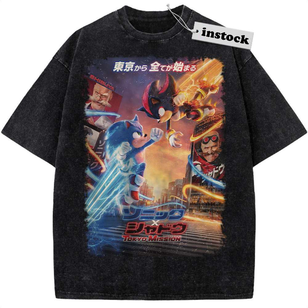 Shadow vs Sonic the Hedgehog Shirt, Animated Shirt, Vintage T-Shirt