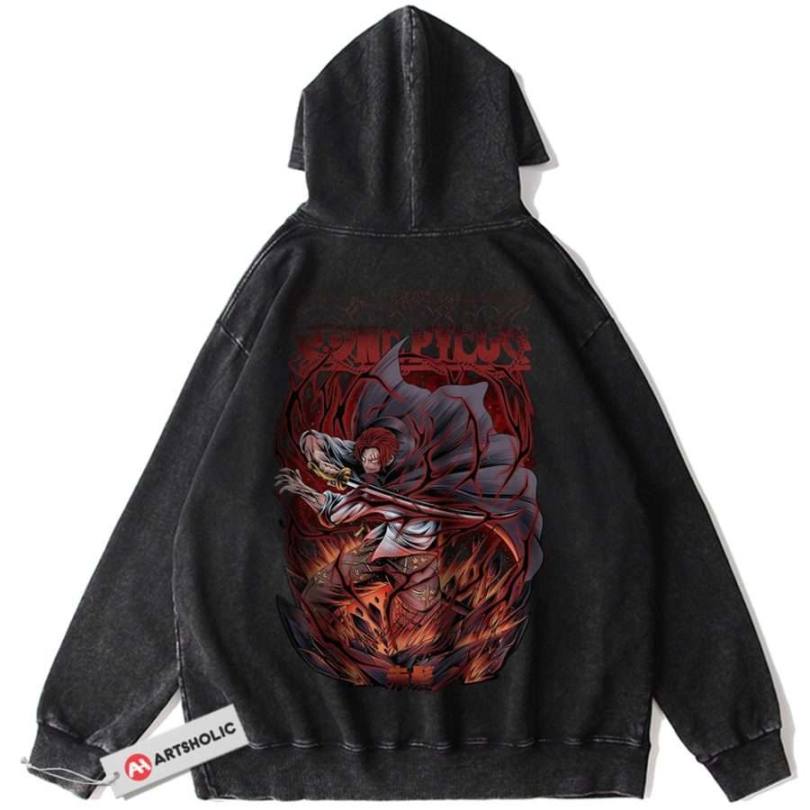 Alternative view of Shanks Hoodie, One Piece Hoodie, Anime Hoodie, Vintage Hoodie