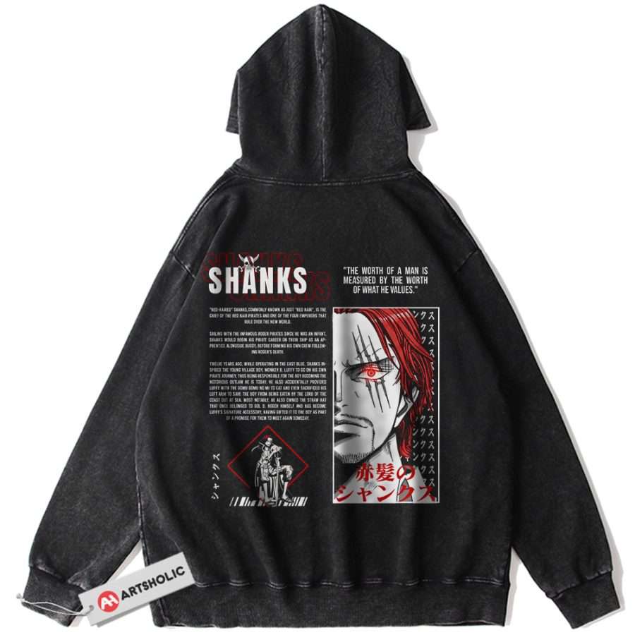 Alternative view of Shanks Hoodie, One Piece Hoodie, Anime Hoodie, Vintage Hoodie