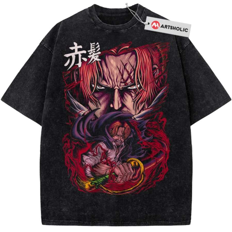 Alternative view of Shanks Shirt, One Piece Shirt, Anime Shirt, Vintage Tee