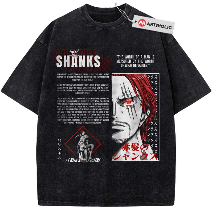 Alternative view of Shanks Shirt, One Piece Shirt, Anime Shirt, Vintage Tee