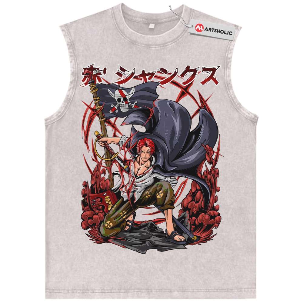 Alternative view of Shanks Tank Top, One Piece Tank Top, Anime Tank Top, Vintage Tank Top